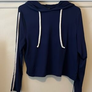 SALE!! Navy Blue Hoodie with White Stripes